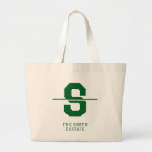Benutzerdefiniertes Preppy Varsity Split Monogramm Jumbo Stoffbeutel (Vorne)