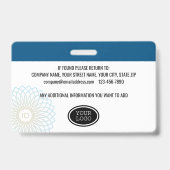 Benutzerdefiniertes Private Security Guard ID-Foto Ausweis (Rückseite)