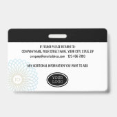 Benutzerdefiniertes Private Security Guard ID-Foto Ausweis (Rückseite)