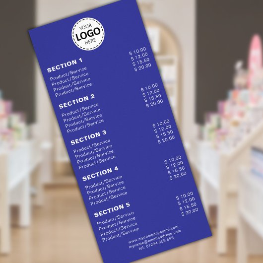 Benutzerdefiniertes Produkt/Dienste Einfach Blau Werbekarte