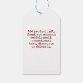 Benutzerdefiniertes Produkt für die Website Ihres  Geschenkanhänger (Rückseite)