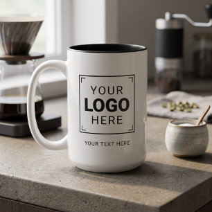 Benutzerdefiniertes professionelles Logo Geschäft Zweifarbige Tasse