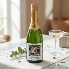 Benutzerdefiniertes Prosecco-Etikett – Geburtstags Schaumweinetikett