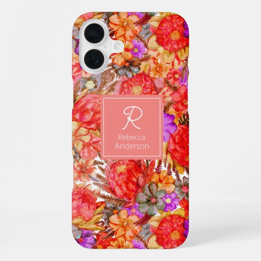 Benutzerdefiniertes Protea-Muster iPhone Hülle (Rückseite)