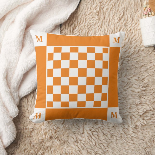 Benutzerdefiniertes Prüfbrett Modernes Monogramm O Kissen (Decke)