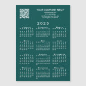 Benutzerdefiniertes QR-Code 2025 Aquamariner Kalen Magnetkarte (Vorderseite)