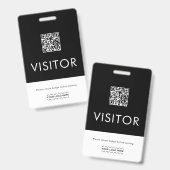 Benutzerdefiniertes QR-Code-Besucherabzeichen Ausweis (Vorder- & Rückseite)