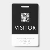 Benutzerdefiniertes QR-Code-Besucherabzeichen Ausweis (Rückseite)