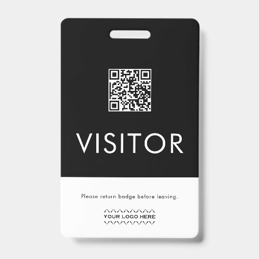Benutzerdefiniertes QR-Code-Besucherabzeichen Ausweis (Vorderseite)