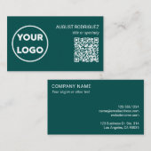 Benutzerdefiniertes QR-Code-Business-Logo Modern A Visitenkarte (Vorne/Hinten)