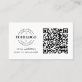 Benutzerdefiniertes QR-Code-Business-Logo Modern B Visitenkarte (Vorderseite)