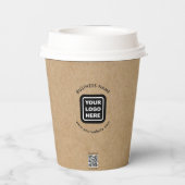 Benutzerdefiniertes QR-Code Business-Logo Modern K Pappbecher (Rückseite)