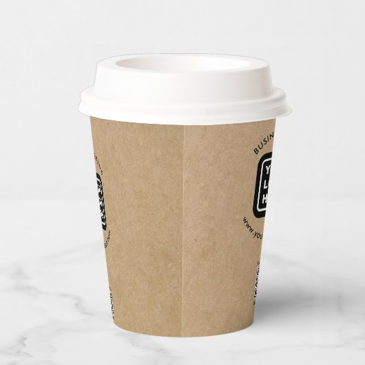 Benutzerdefiniertes QR-Code Business-Logo Modern K Pappbecher (Rechts)