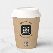 Benutzerdefiniertes QR-Code Business-Logo Modern K Pappbecher (Vorderseite)