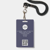 Benutzerdefiniertes QR-Code Event Blue Abzeichen Ausweis (Rückseite mit Lanyard)