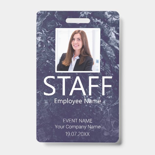 Benutzerdefiniertes QR-Code Event Blue Abzeichen Ausweis (Vorderseite)