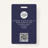 Benutzerdefiniertes QR-Code Event Blue Abzeichen Ausweis (Rückseite)