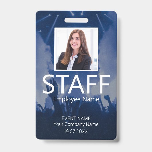 Benutzerdefiniertes QR-Code-Event-Blue-Badzeichen- Ausweis (Vorderseite)