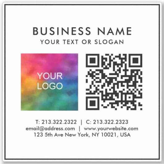 Benutzerdefiniertes QR-Code-Firmenlogo Hinzufügen  Aufkleber (Vorderseite)