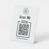 Benutzerdefiniertes QR-Code Firmenlogo Schwarz/Wei Sockelschild (Vorderseite)