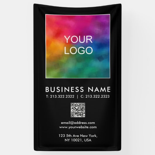 Benutzerdefiniertes QR-Code-Firmenlogo Vertikal Banner (Vertikal)