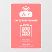 Benutzerdefiniertes QR-Code - freies WIFI-Kennwort Fensteraufkleber (Blatt)
