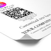 Benutzerdefiniertes QR-Code-Geschäft Minimal Weiß Poster (Ecke)