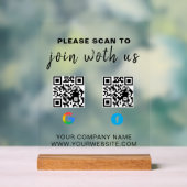 Benutzerdefiniertes QR-Code-Geschäfts-Acryl-Schild Acrylschild (Neutral)