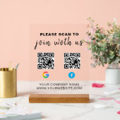 Benutzerdefiniertes QR-Code-Geschäfts-Acryl-Schild Acrylschild (Hochzeit)