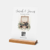 Benutzerdefiniertes QR-Code-Hochzeitslied-Jubiläum Acrylschild (Winkel)