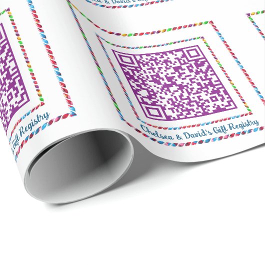 Benutzerdefiniertes QR Code Jellyboa Color Frame G Geschenkpapier (Rolleneckpunkt)