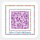 Benutzerdefiniertes QR Code Jellyboa Color Frame G Quadratischer Aufkleber (Vorderseite)
