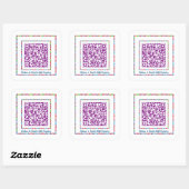 Benutzerdefiniertes QR Code Jellyboa Color Frame G Quadratischer Aufkleber (Blatt)