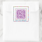 Benutzerdefiniertes QR Code Jellyboa Color Frame G Quadratischer Aufkleber (Tasche)