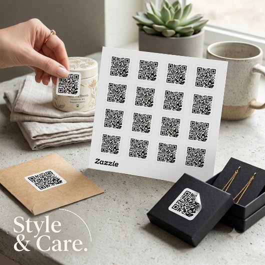 Benutzerdefiniertes QR-Code-Klassisches Rundum-Sti Quadratischer Aufkleber