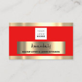 Benutzerdefiniertes QR-CODE-Logo Red Gold Visitenkarte (Vorderseite)