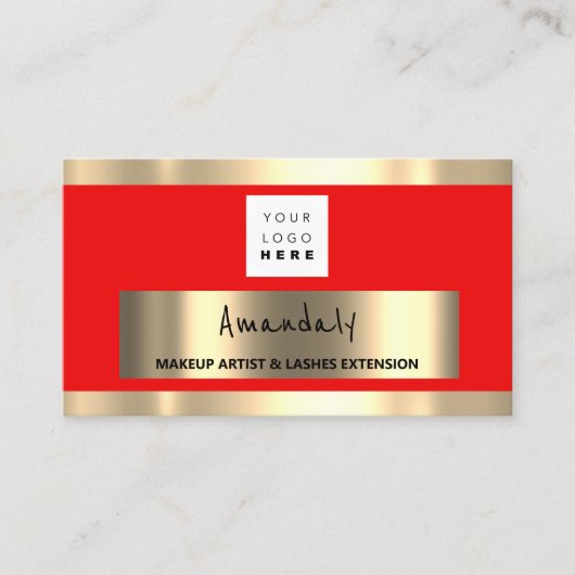 Benutzerdefiniertes QR-CODE-Logo Red Gold Visitenkarte (Vorderseite)