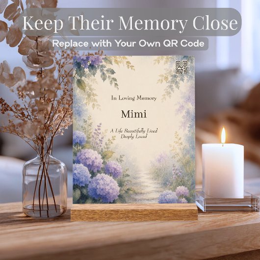Benutzerdefiniertes QR-Code-Memorial mit Wasserfar Acrylschild