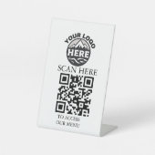 Benutzerdefiniertes QR-Code-Menü-Logo-Podest-Schil Sockelschild (Vorderseite)