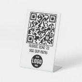 Benutzerdefiniertes QR-Code Menü Pedestzeichen für Sockelschild (Vorderseite)
