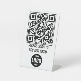 Benutzerdefiniertes QR-Code Menü Pedestzeichen für Sockelschild