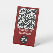 Benutzerdefiniertes QR-Code Menü Pedestzeichen für Sockelschild (Vorderseite)
