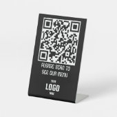 Benutzerdefiniertes QR-Code Menü Pedestzeichen für Sockelschild (Vorderseite)