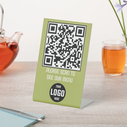 Benutzerdefiniertes QR-Code Menü Pedestzeichen für Sockelschild (In SItu)