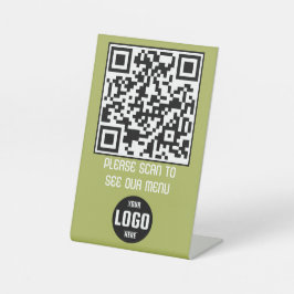 Benutzerdefiniertes QR-Code Menü Pedestzeichen für Sockelschild