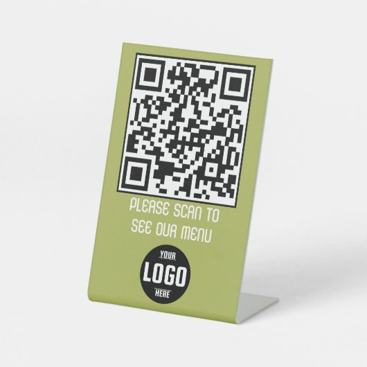Benutzerdefiniertes QR-Code Menü Pedestzeichen für Sockelschild (Vorderseite)
