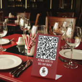 Benutzerdefiniertes QR-Code Menü Pedestzeichen für Sockelschild