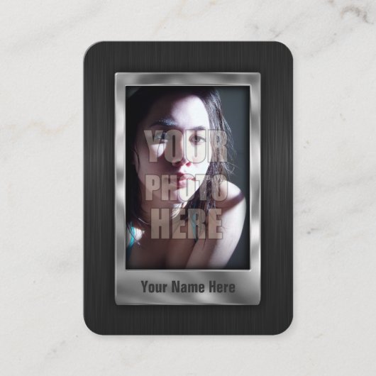 Benutzerdefiniertes QR Code Profile Foto Metal Visitenkarte (Vorderseite)