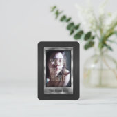 Benutzerdefiniertes QR Code Profile Foto Metal Visitenkarte (Stehend Vorderseite)