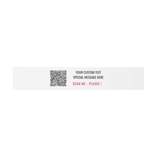 Benutzerdefiniertes QR-Code Scan Info Textfarben B Einladungsbanderole (Flach)